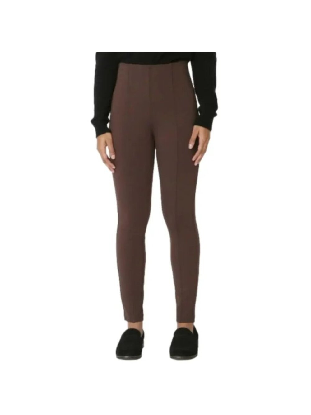 NEW Bellina Brown Ponte Ankle Pants - Small